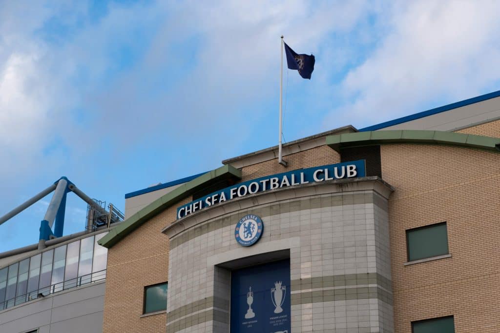 L'entrée de Stamford Bridge, le stade de Chelsea en Premier League
