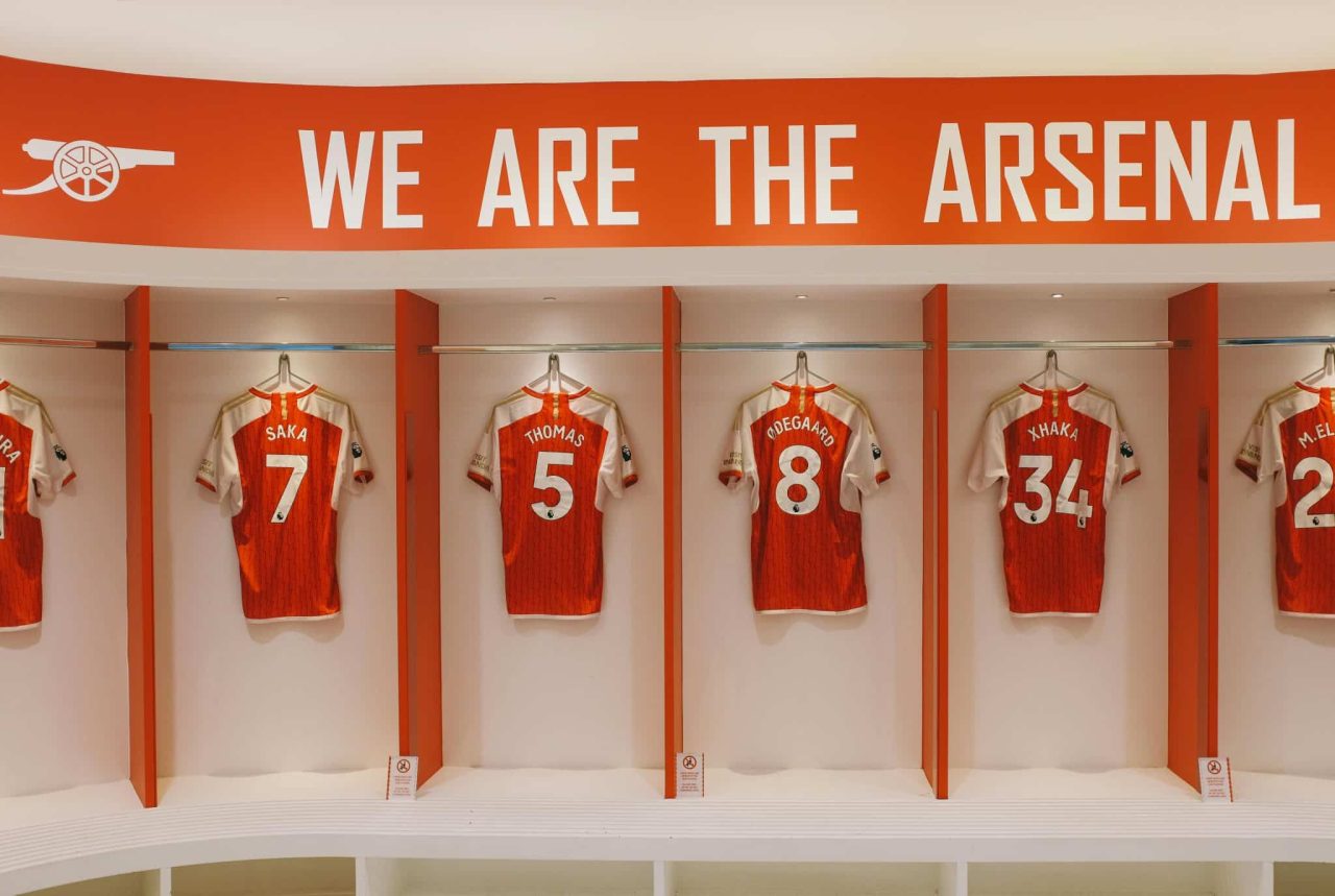 Le vestiaire d'Arsenal à l'Emirates Stadium en Premier League